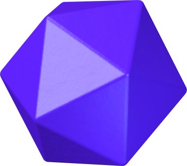 Purple icosahedron 3D